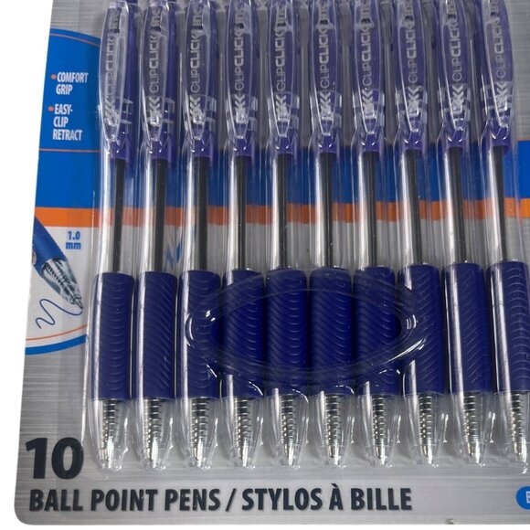 Lot of 3 10 Pack Inc Click Click Blue Ink Ball Point Pens 1.0mm Comfort Grip - Picture 4 of 4